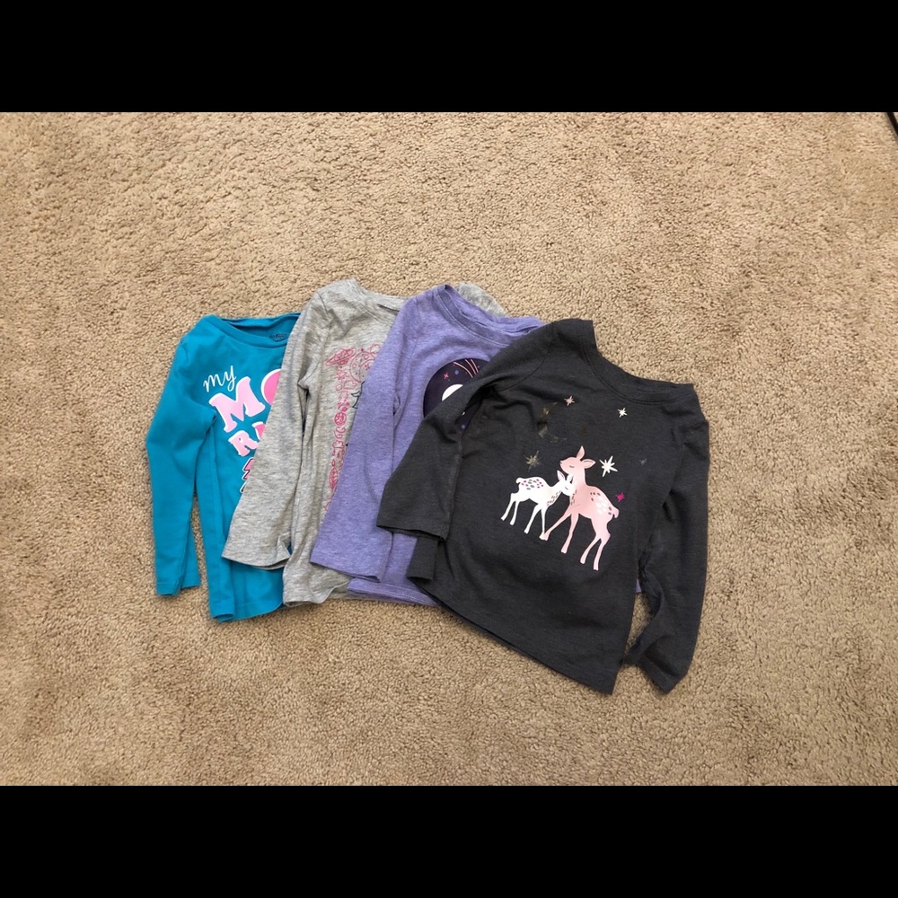 Bundle of 4 girl long sleeve shirts